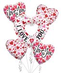 I Love You Valentine's Day Balloon Bouquet (5 Balloons)