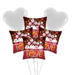 6 pc Happy Valentines Day Love Cupcake Balloon Bouquet