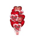 Happy Valentine's Day Balloon Bouquet (9 Balloons) Love You, Te Amo Corazon.