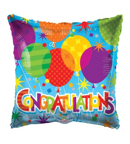 18 Inch BV Congratulations Patterned Balloons - Flat