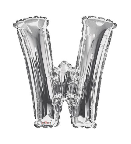 SILVER LETTER W - 34 Inch