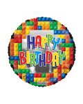 Birthday Building Bricks Foil Balloon, 18 Inch