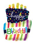 Foil Balloon Happy Birthday Funky Cake Shape