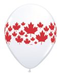 11" Maple Leaf-A-Round White Canada Latex Balloons?
