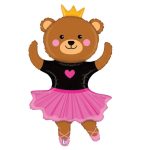 PINK & BLACK Ballerina BEAR Dancer Ballet Recital Birthday Party Balloon