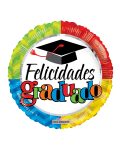 18 Inch BV Felicidades Graduado Colores Primarios - Flat