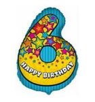 Ballon en aluminium en forme de joyeux anniversaire num?ro 6 de 25 pouces