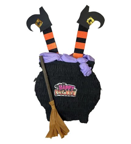Witch in the Cauldron Shaped Pinata