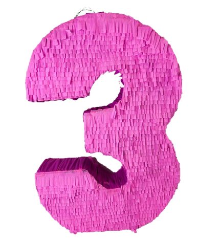 Pink Number Three Shaped Pinata