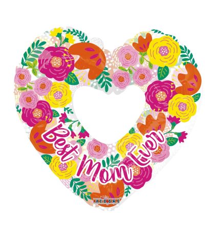 PR BEST MOM EVER FLOWERS ON HEART CV