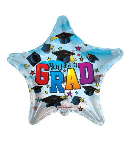 18 Inch SV You Did It Grad Clear View - Flat