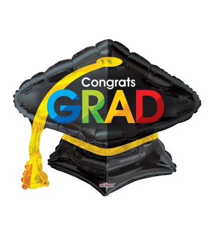 28 Inch PR Congrats Grad Cap Shape - Five Pack