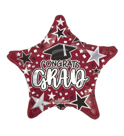 18 Inch SV Grad Star Burgundy - Flat