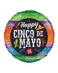 18 Inch PR Happy Cinco De Mayo Sarape - Flat