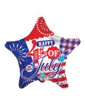 18 Inch BV Happy 4Th Of July Star - Flat