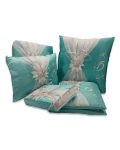 5 pc Teal Green and Silver Colour Quinceanera Set Mis Quince Set Pillows Guest Book Photo Album Bible (Spanish Version)