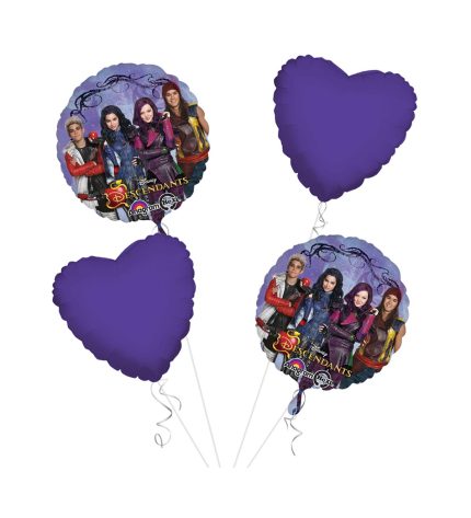 Descendants Happy Birthday Balloon Bouquet 4pc