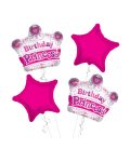 Princess Happy Birthday Balloon Bouquet 4pc