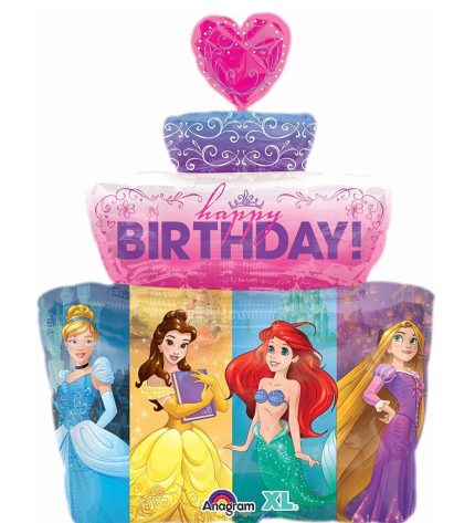 Princess Birthday Cake Supershape Foil Balloon, 28 x 21 Inch