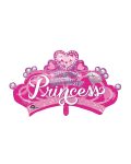 Princess Crown Happy Birthday Sparkles Hearts Jumbo Foil Balloon, 32 Inch