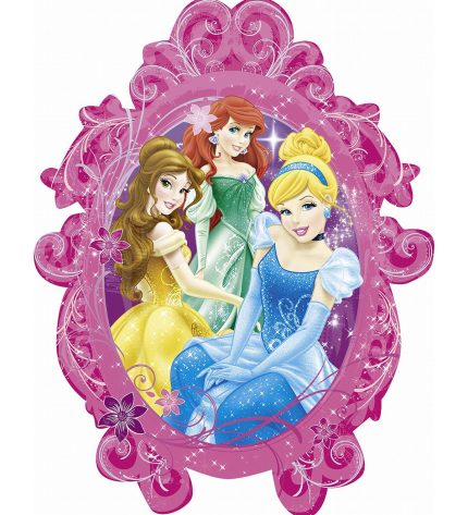 Princesses Group Frame Shape Jumbo Foil Balloon, 31 Inch