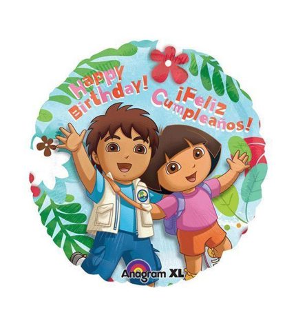 Dora and Diego Feliz Cumpleanos Foil Balloon 18 Inch