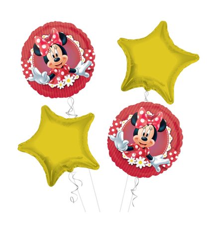 Minnie Mouse Happy Birthday Balloon Bouquet 4pc