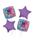 Shimmer & Shine Happy Birthday Balloon Bouquet 4pc