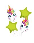Unicorn Happy Birthday Balloon Bouquet 4pc