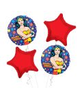 Wonder Women Happy Birthday Balloon Bouquet 4pc