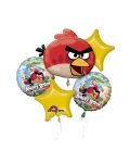 Angry Birds Foil Balloons Bouquet - 5pcs