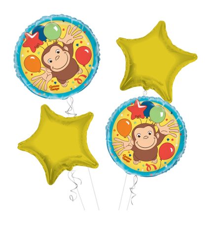 Curious George Happy Birthday Balloon Bouquet 4pc