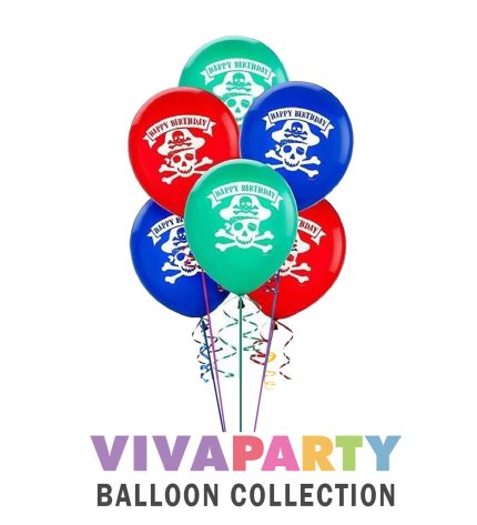 Pirate Party Printed Latex Balloons
12 Inch Pack of 6