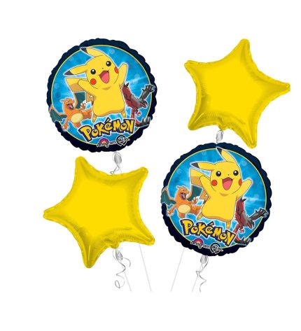 Pokemon Happy Birthday Balloon Bouquet 4pc