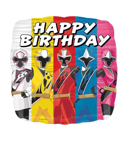 Power Rangers Ninja Steel Happy Birthday Foil Balloon 18 Inch