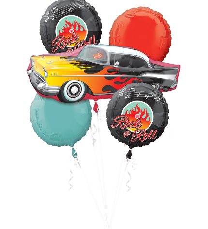 Rock-N-Roll Foil Bouquet of Balloons - 5pcs