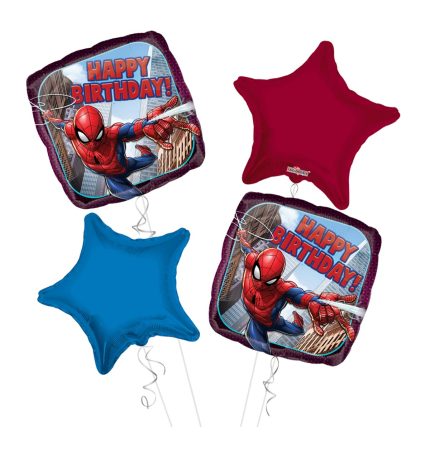 Spider-Man Happy Birthday Balloon Bouquet 4pc