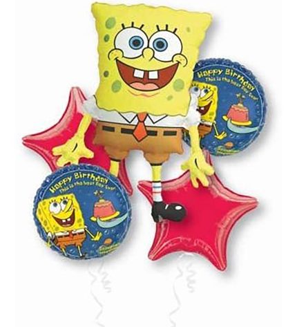 SpongeBob Foil Bouquet of Balloons 5pcss