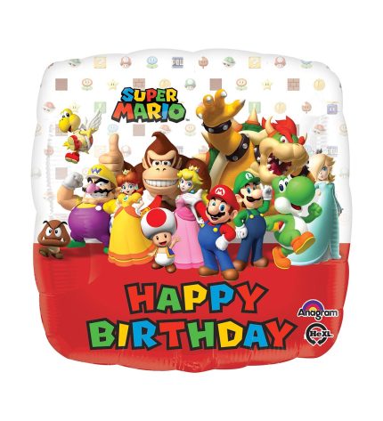 Super Mario Bros. Bros Happy Birthday Foil Balloons 18 Inch