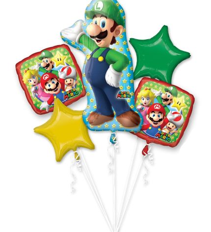 Super Mario Bros. Bros - Luigi Foil Bouquet of Balloons - 5pcs
