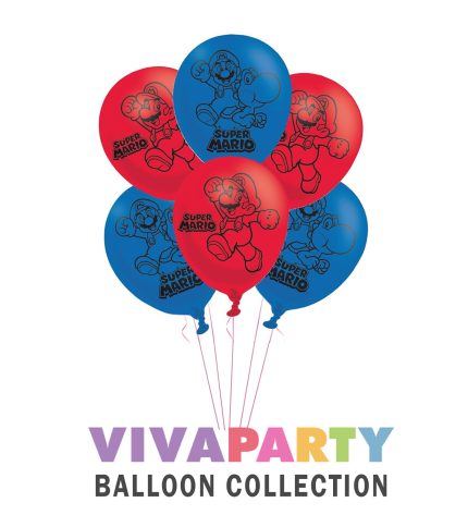 Super Mario Bros. Brothers Latex Balloon Bouquet 12 Inch, Pack of 6