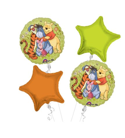 Winnie the Pooh Happy Birthday Balloon Bouquet 4pc