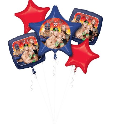 WWE Wrestling Balloon Foil Bouquet of Balloons - 5pcs