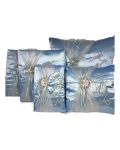 5 PC Sky Blue and Silver Quinceanera Pillow Set