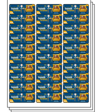 Paper Sticker Rectangle, 30 Per Sheet - 1" x 2-5/8"