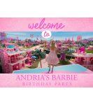 24 x 18 Barbie Birthday Welcome Sign Landscape